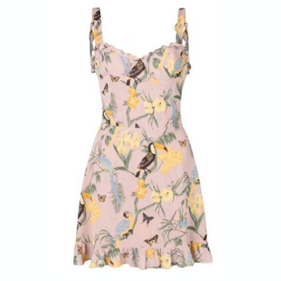 Reformation Dresses & Skirts - Reformation Christine Conga Mini Dress in “Birds” US 4 fit size US 2